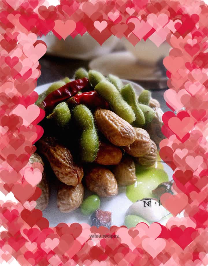 Boiled peanuts and edamame