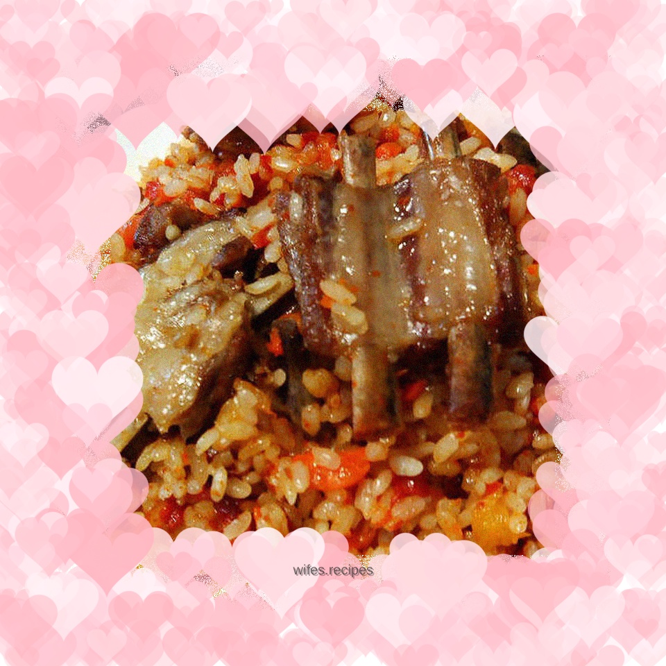 Lamb chops with rice