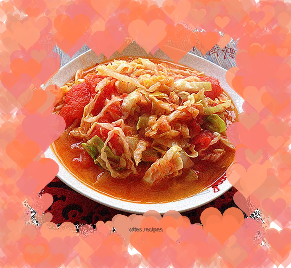 Stir-fried cabbage with tomatoes