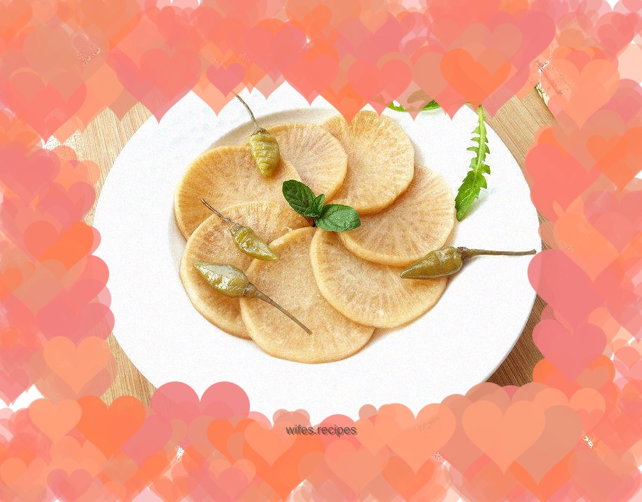 Sweet and sour crispy radish