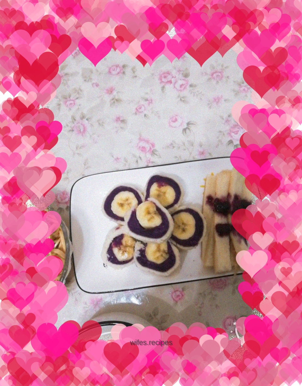 Purple sweet potato banana roll, simple and delicious!