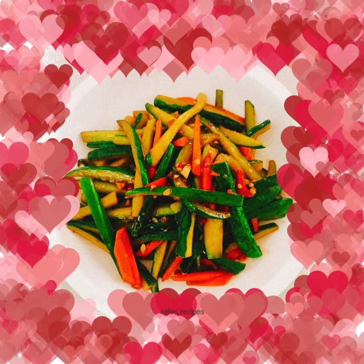 Fried cucumber strips