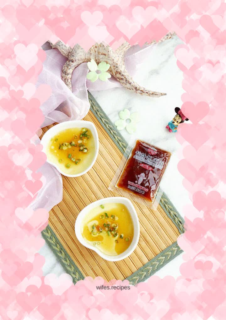 Japanese Steamed Egg Custard with Salad Sauce