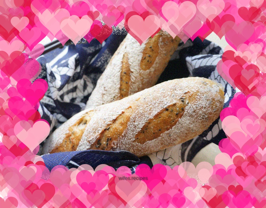 Black sesame mini baguette