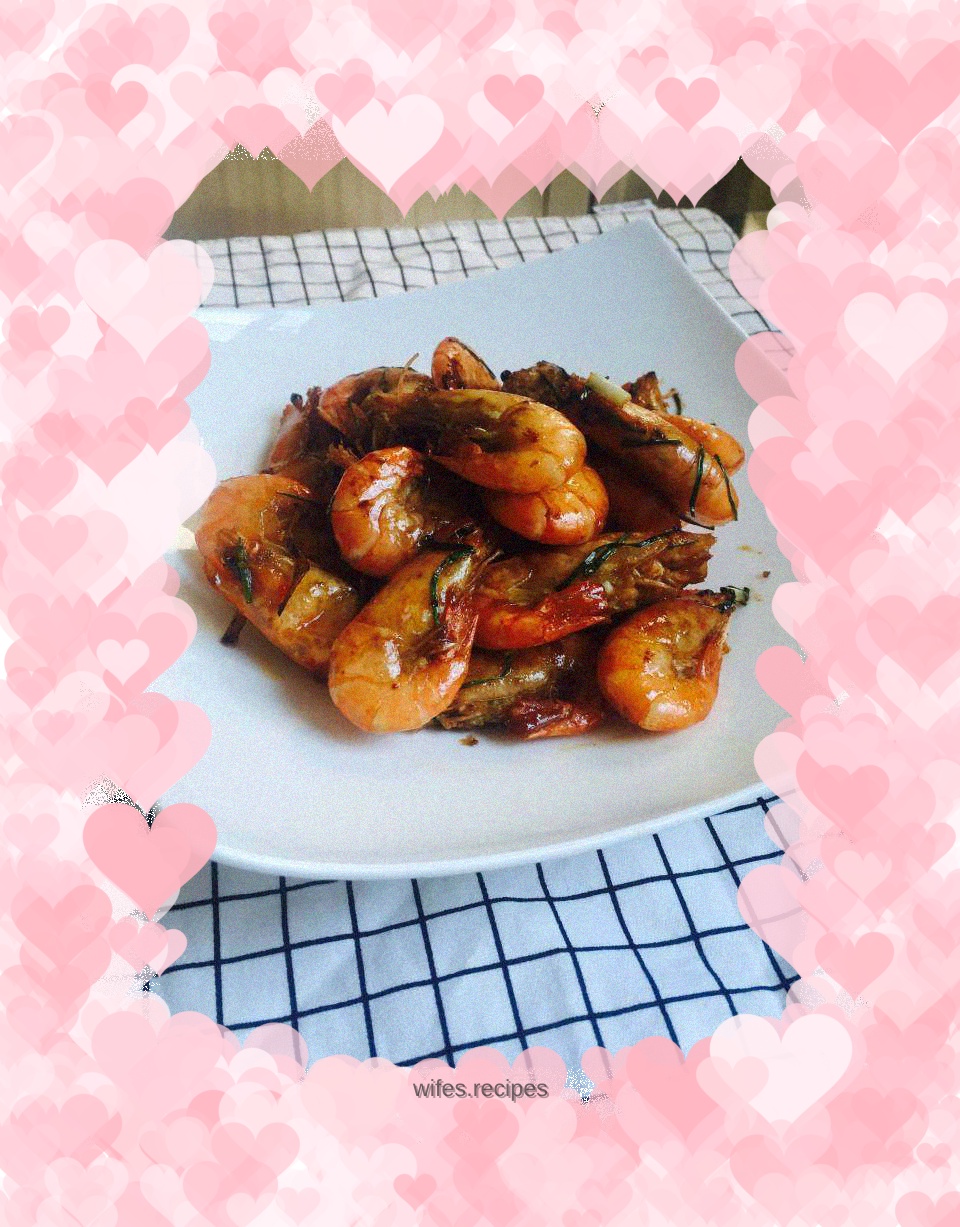 Braised prawns